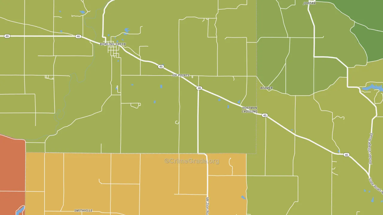 47833, IN Map of Drug-Related Crime Rates