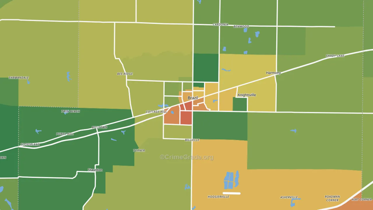 47834, IN Map of Drug-Related Crime Rates