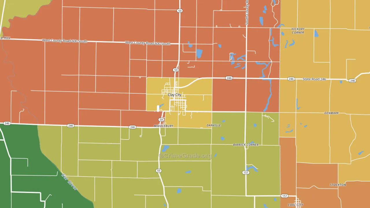 47841, IN Map of Drug-Related Crime Rates