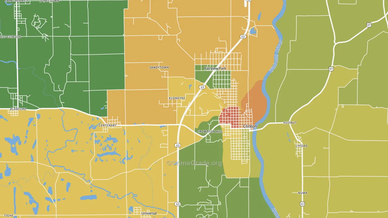 47842, IN Map of Drug-Related Crime Rates