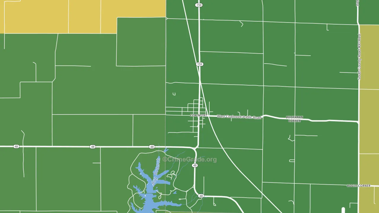47845, IN Map of Drug-Related Crime Rates