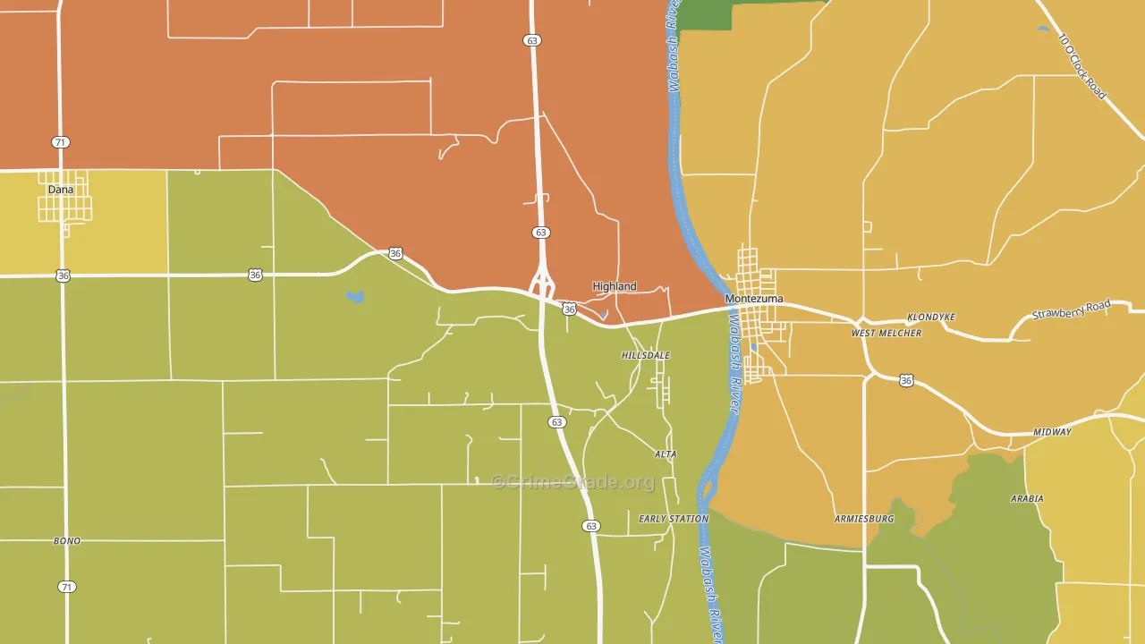 47854, IN Map of Drug-Related Crime Rates