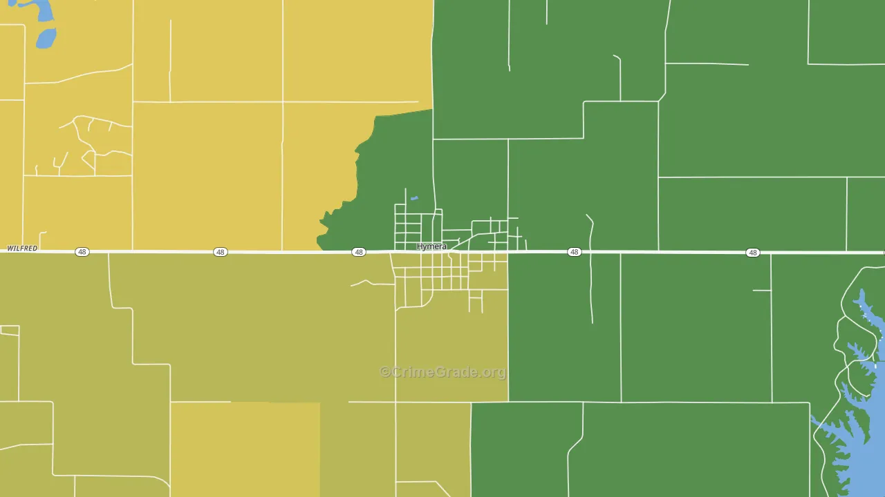 47855, IN Map of Drug-Related Crime Rates