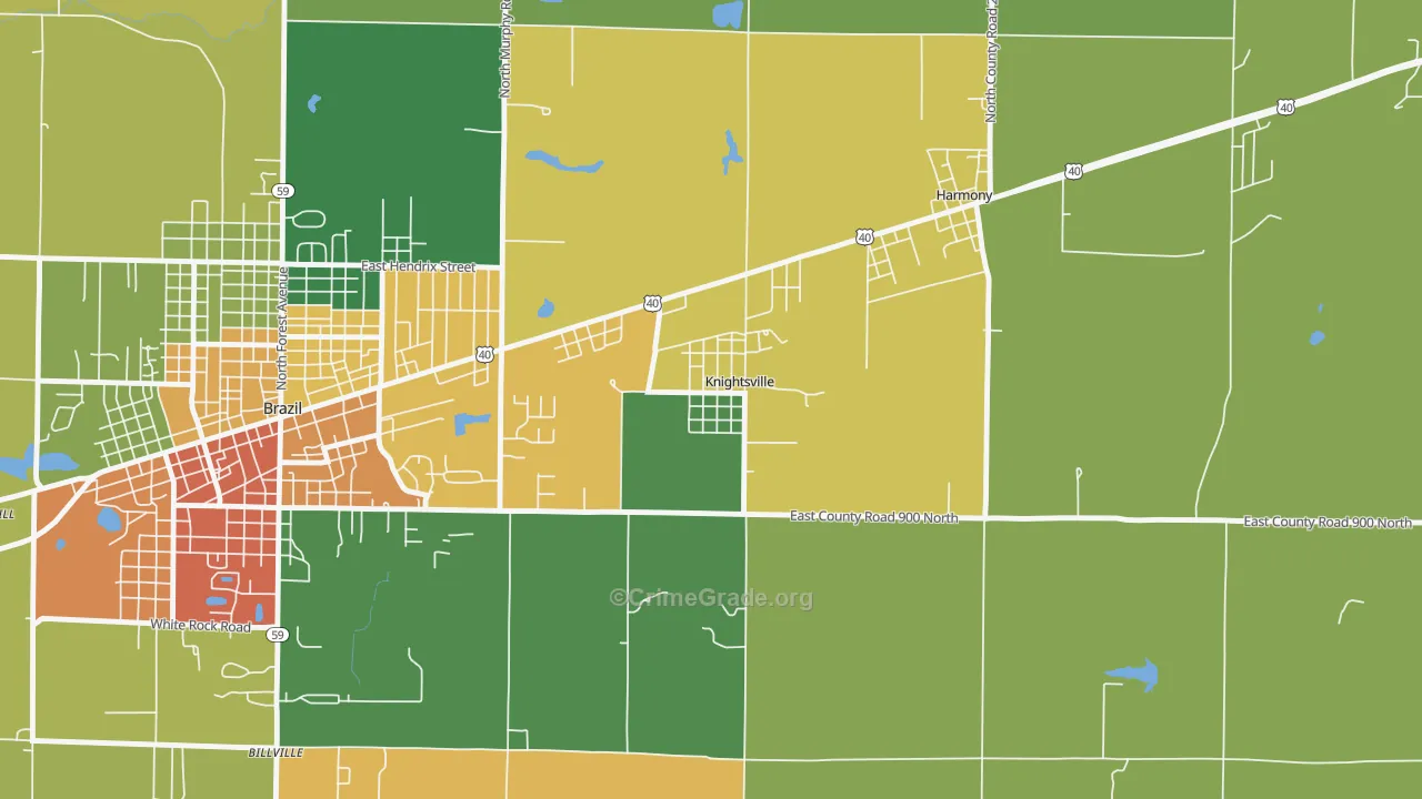 47857, IN Map of Drug-Related Crime Rates