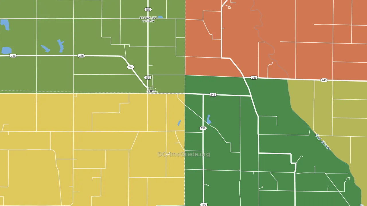 47858, IN Map of Drug-Related Crime Rates