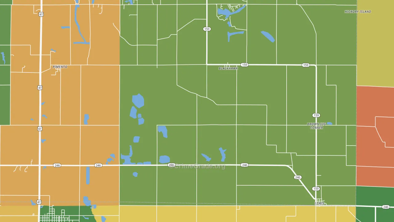 47866, IN Map of Drug-Related Crime Rates