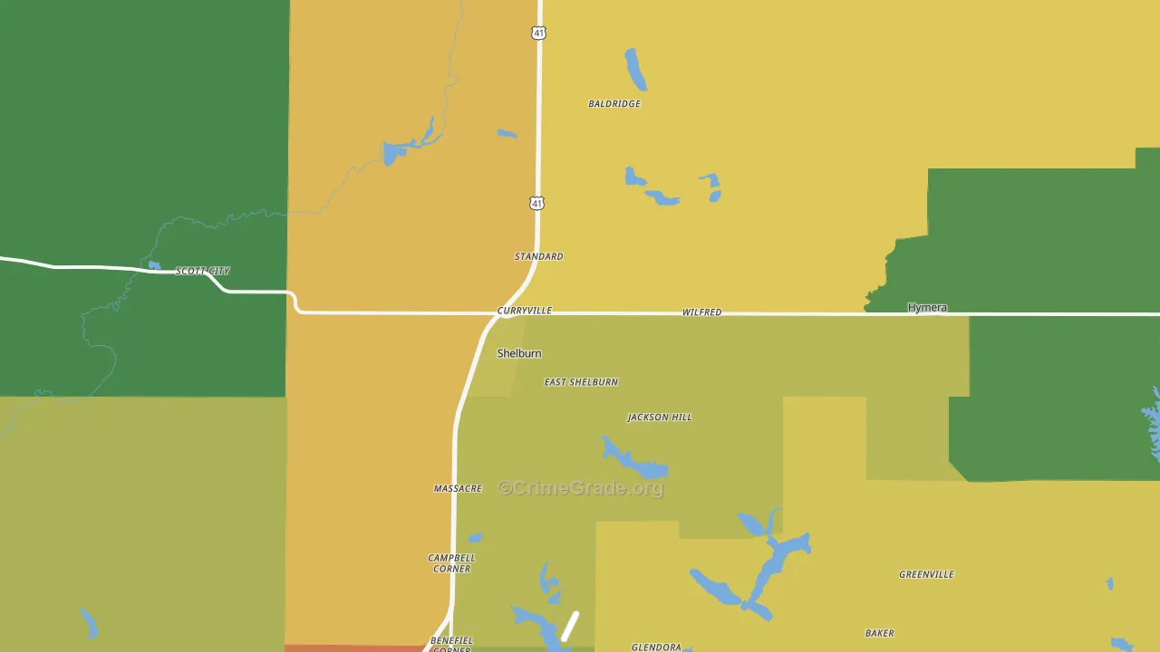 47879, IN Map of Drug-Related Crime Rates