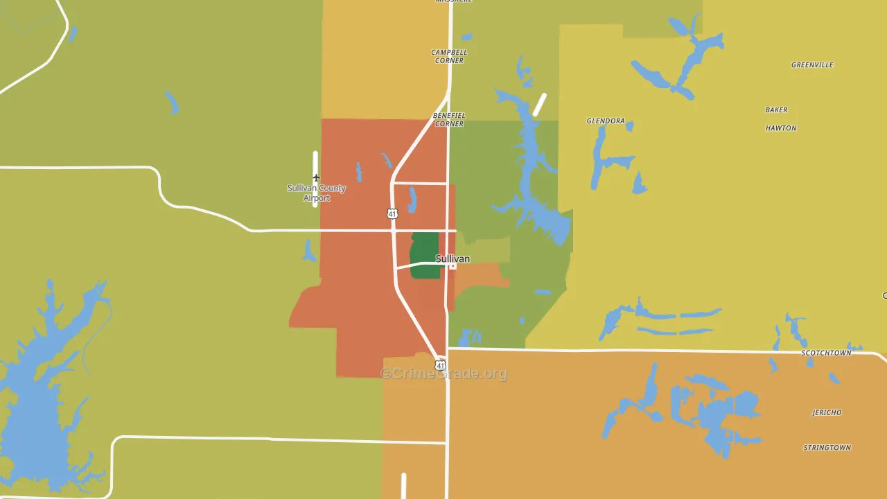47882, IN Map of Drug-Related Crime Rates