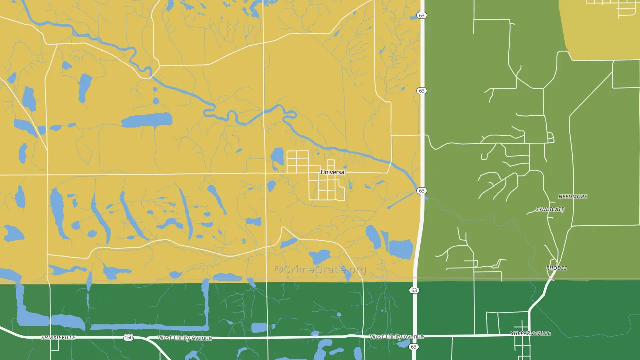 47884, IN Map of Drug-Related Crime Rates