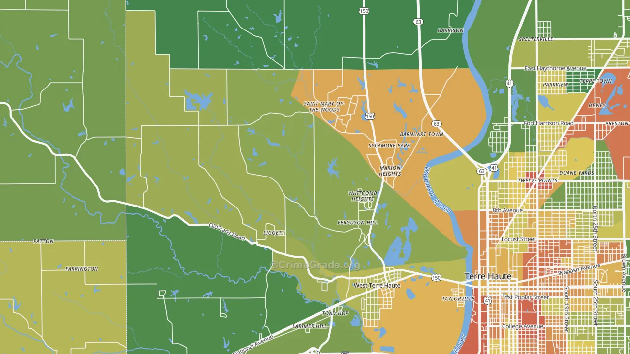 47885, IN Map of Drug-Related Crime Rates