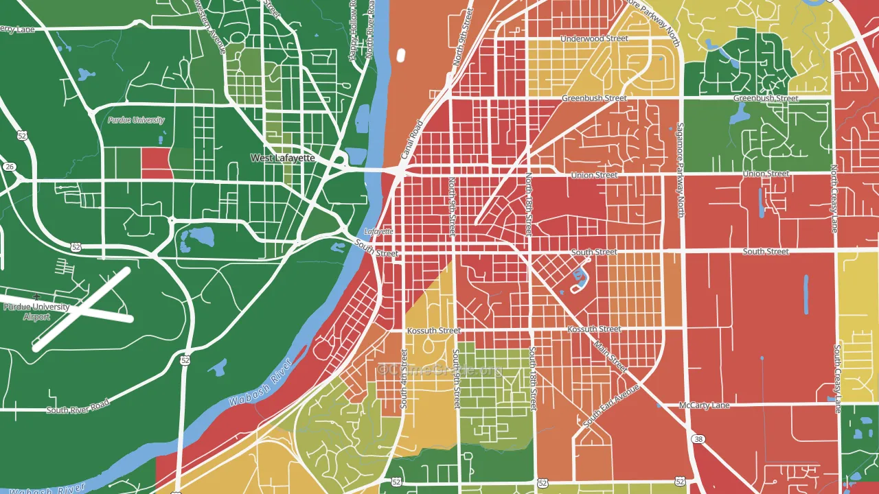 47901, IN Map of Drug-Related Crime Rates