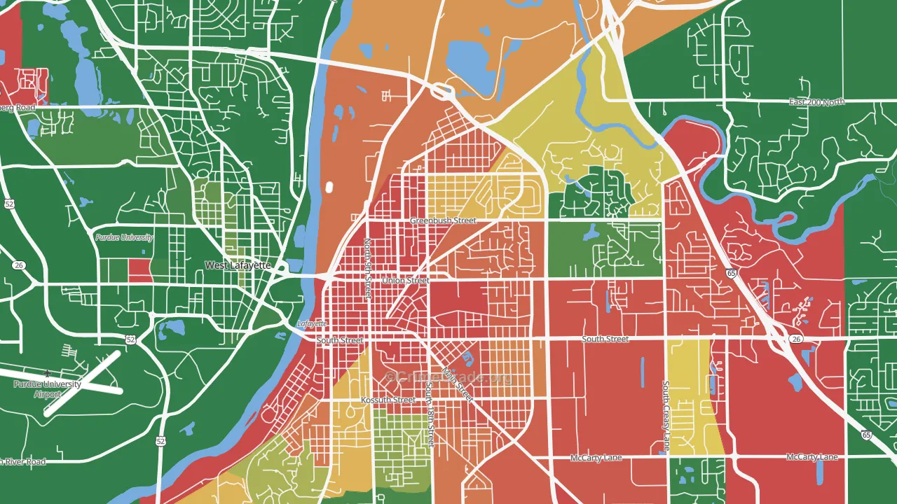47904, IN Map of Drug-Related Crime Rates