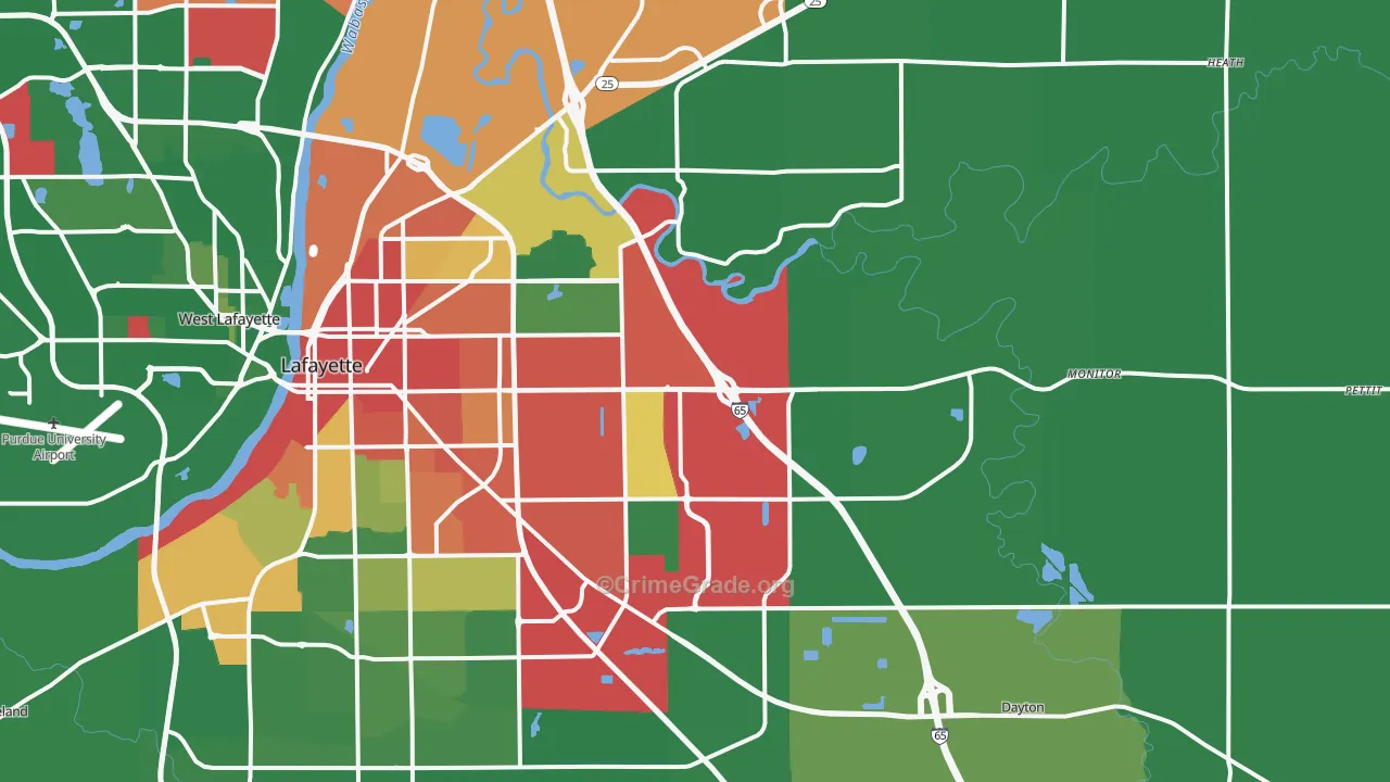 47905, IN Map of Drug-Related Crime Rates