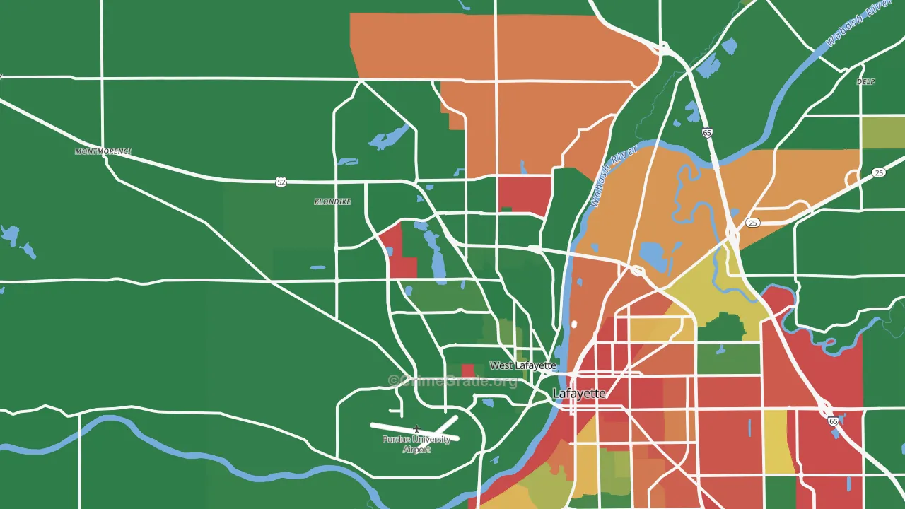 47906, IN Map of Drug-Related Crime Rates