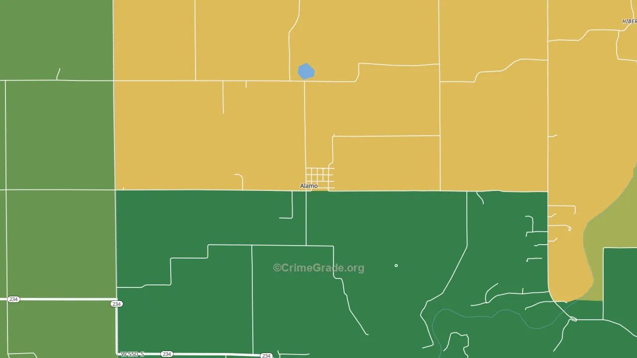 47916, IN Map of Drug-Related Crime Rates