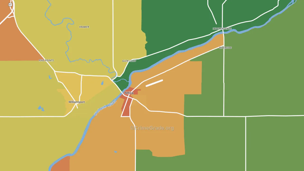 47918, IN Map of Drug-Related Crime Rates