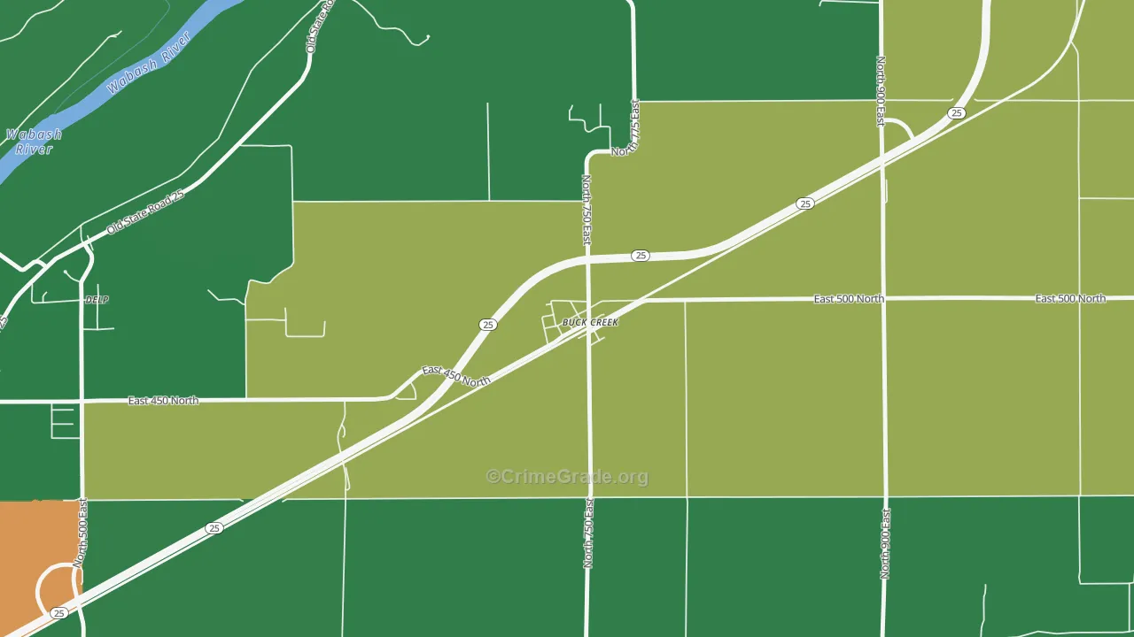 47924, IN Map of Drug-Related Crime Rates