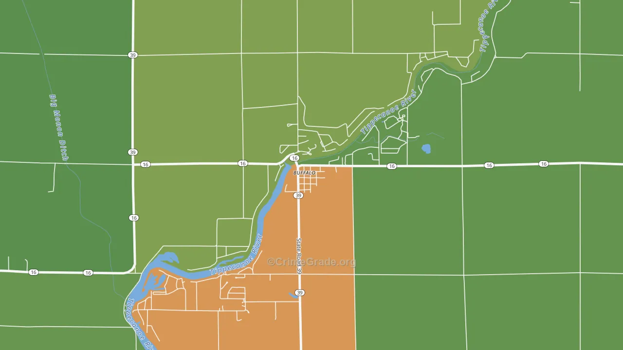 47925, IN Map of Drug-Related Crime Rates