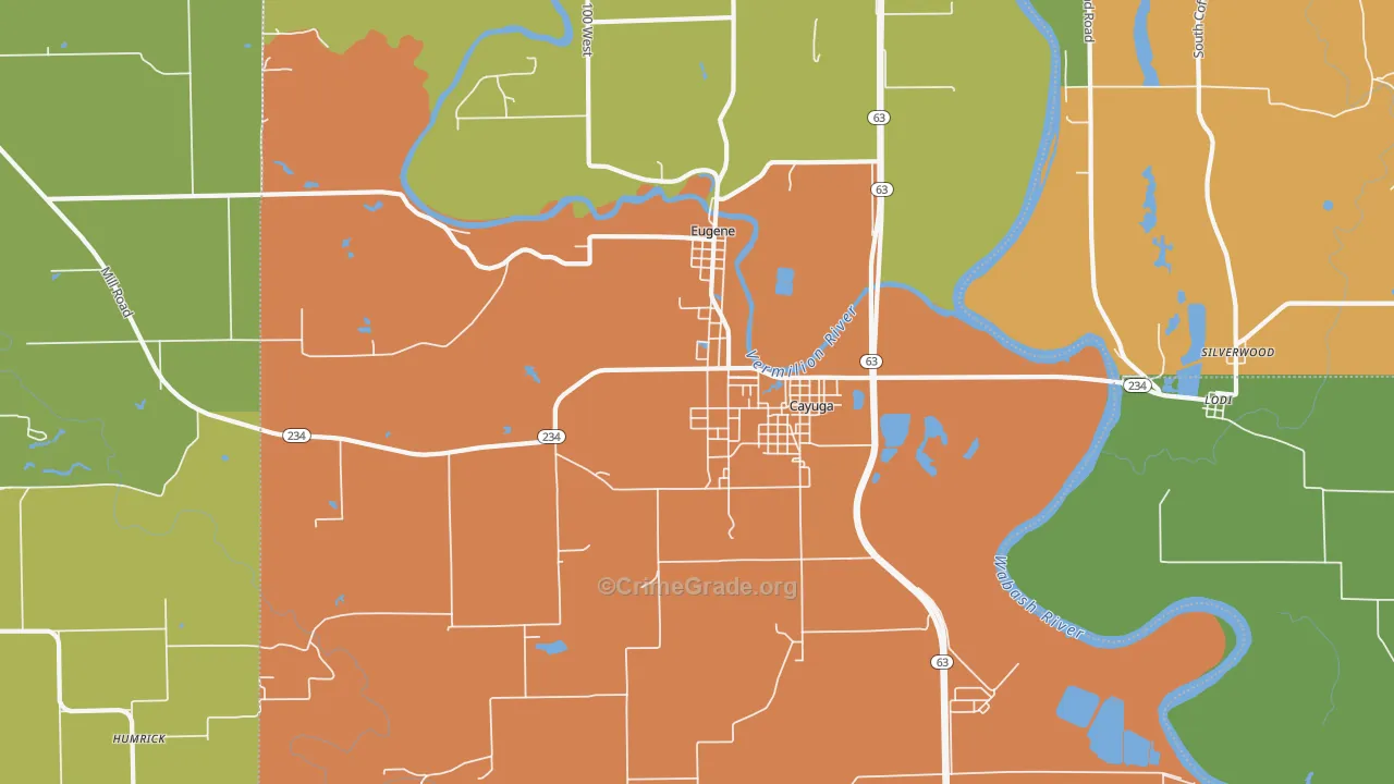 47928, IN Map of Drug-Related Crime Rates