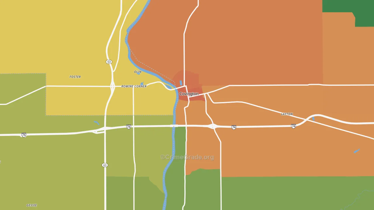47932, IN Map of Drug-Related Crime Rates