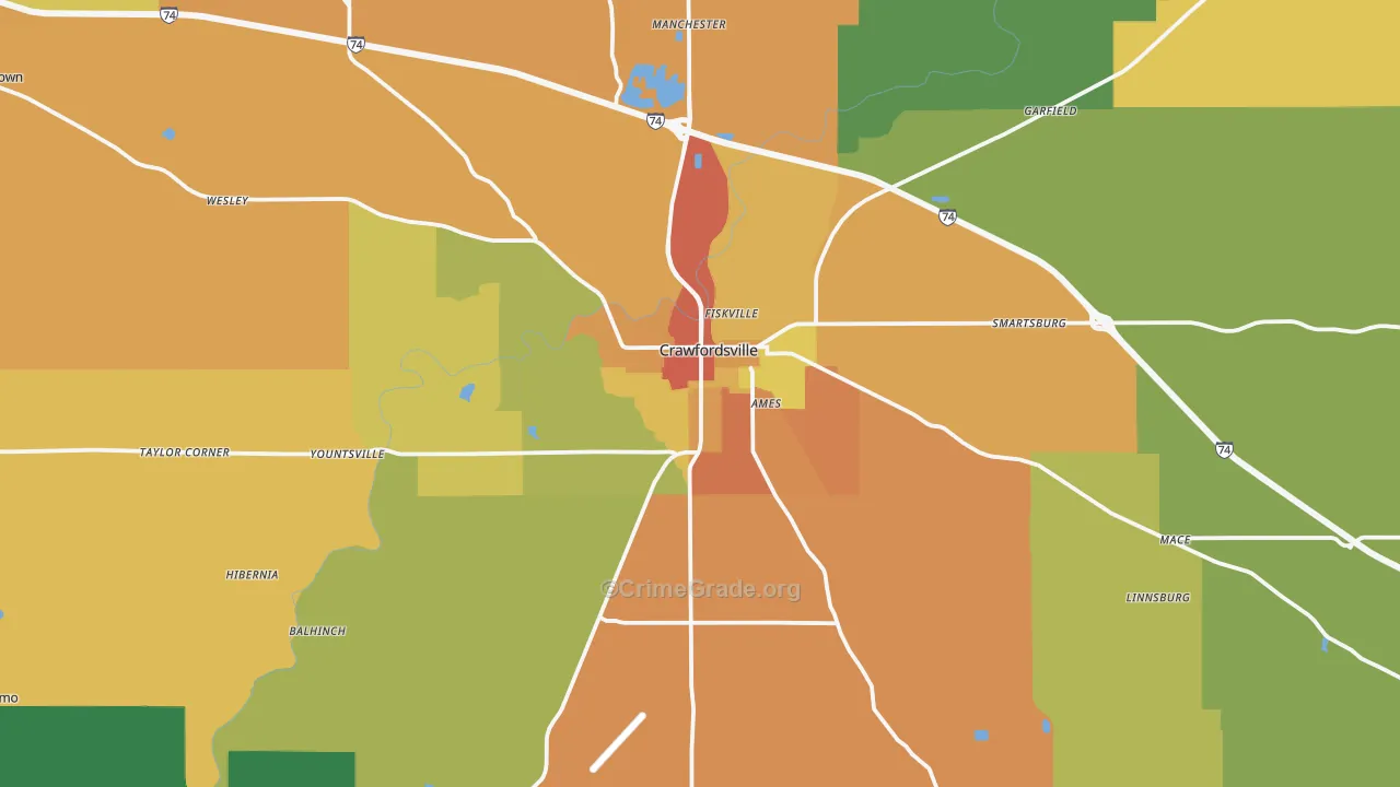 47933, IN Map of Drug-Related Crime Rates