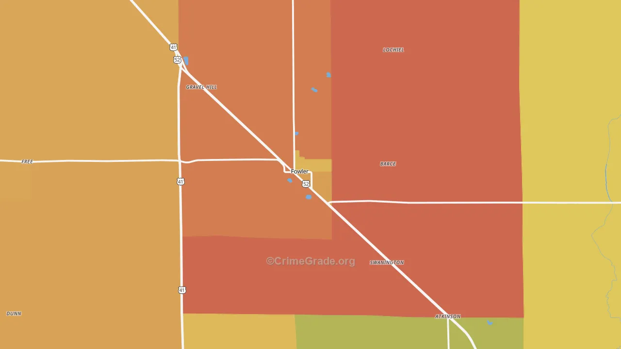 47944, IN Map of Drug-Related Crime Rates