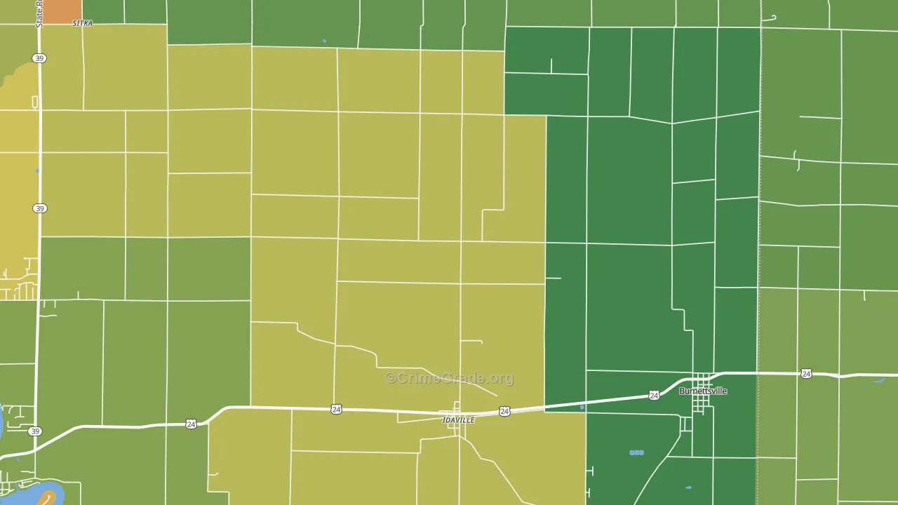 47950, IN Map of Drug-Related Crime Rates