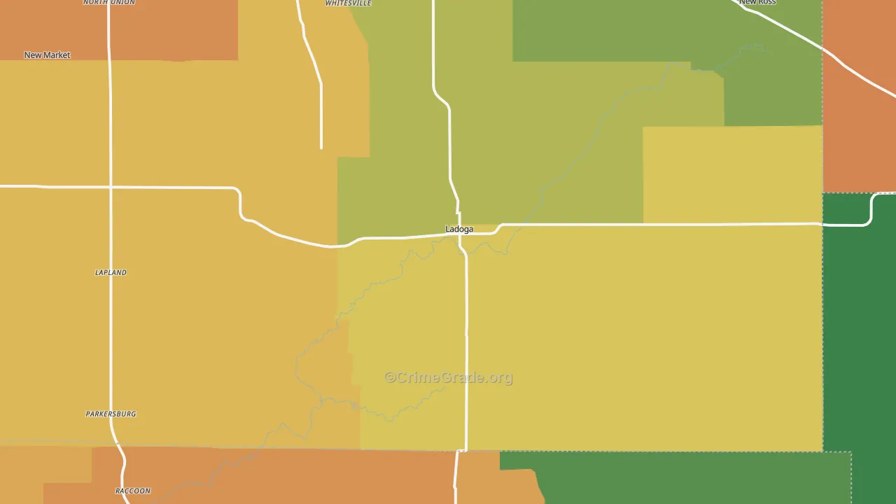 47954, IN Map of Drug-Related Crime Rates