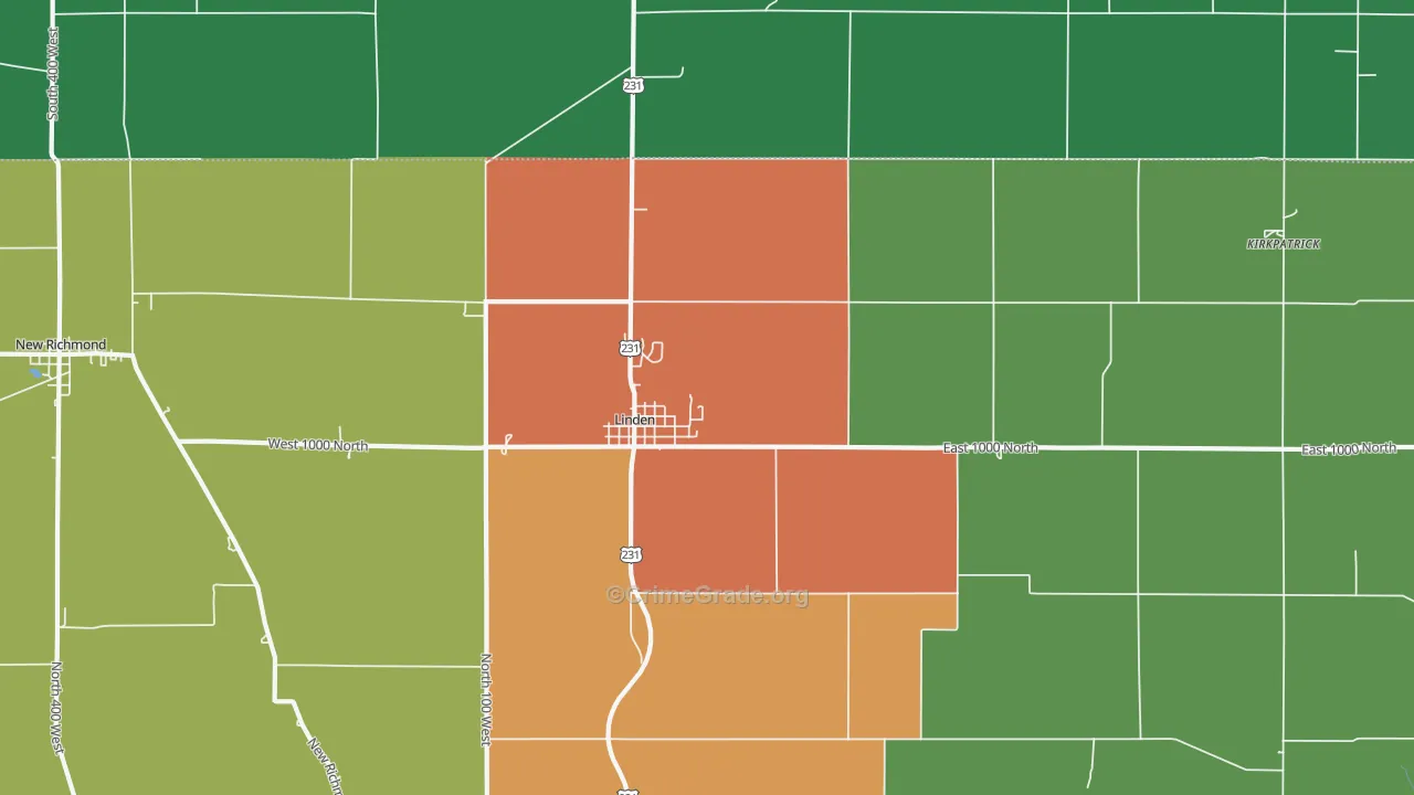 47955, IN Map of Drug-Related Crime Rates