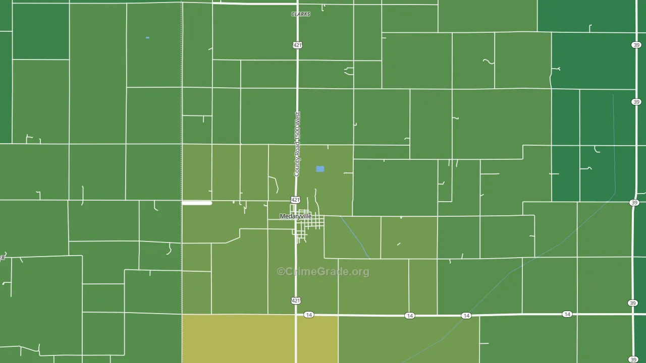 47957, IN Map of Drug-Related Crime Rates