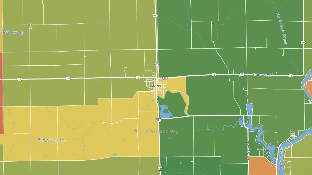47959, IN Map of Drug-Related Crime Rates