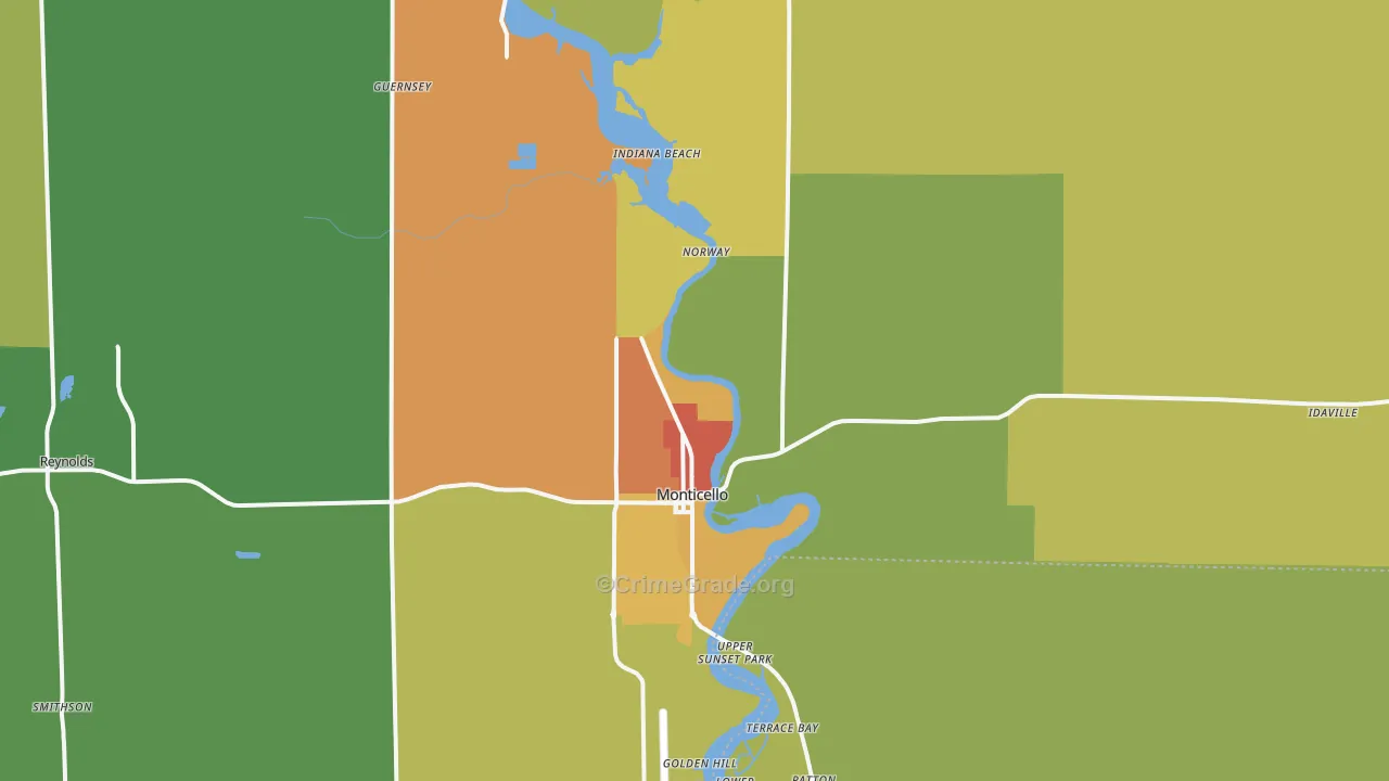47960, IN Map of Drug-Related Crime Rates