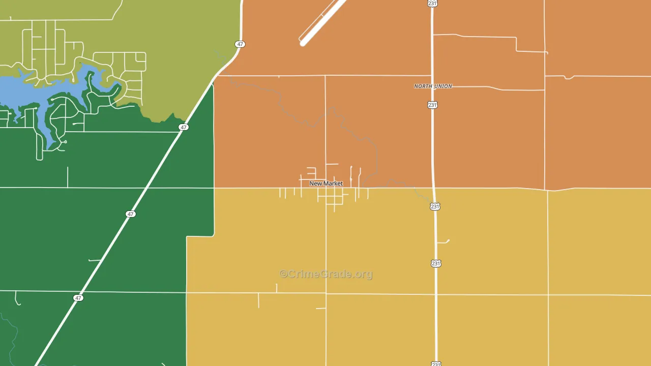 47965, IN Map of Drug-Related Crime Rates