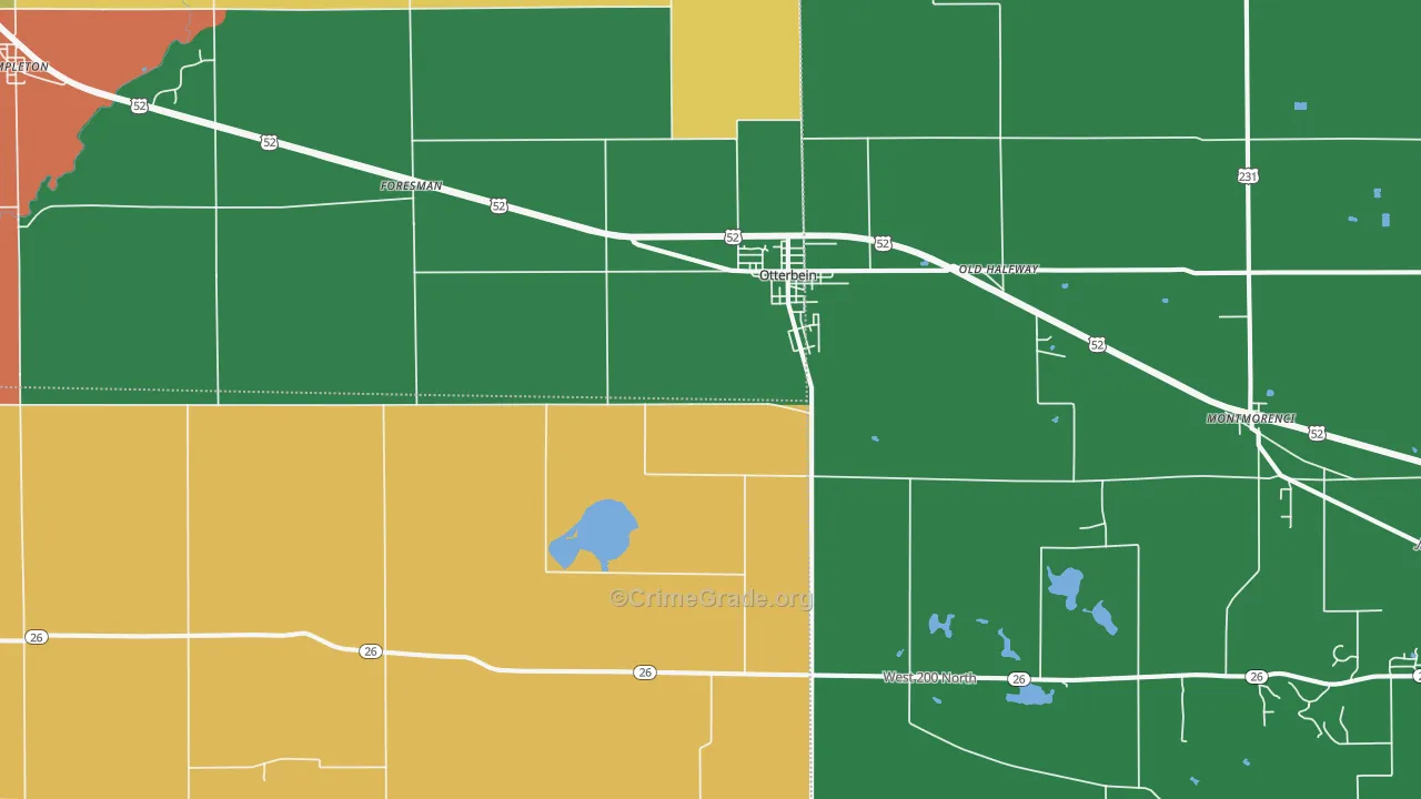 47970, IN Map of Drug-Related Crime Rates