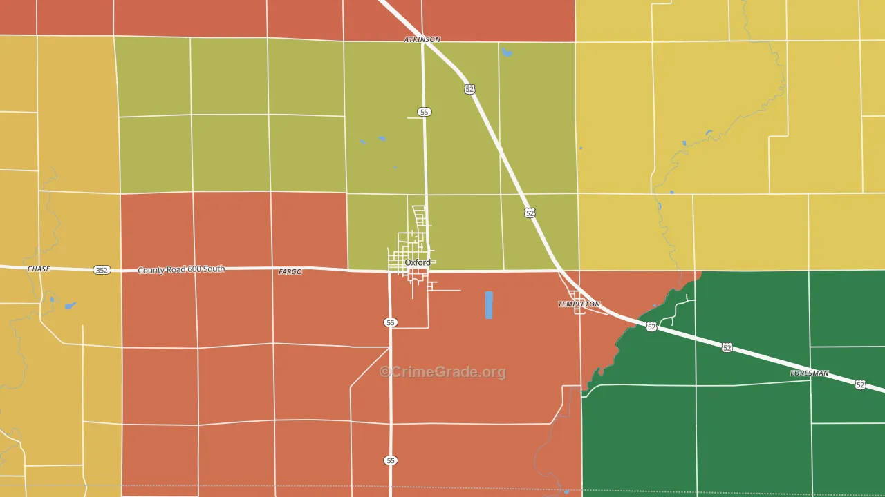 47971, IN Map of Drug-Related Crime Rates