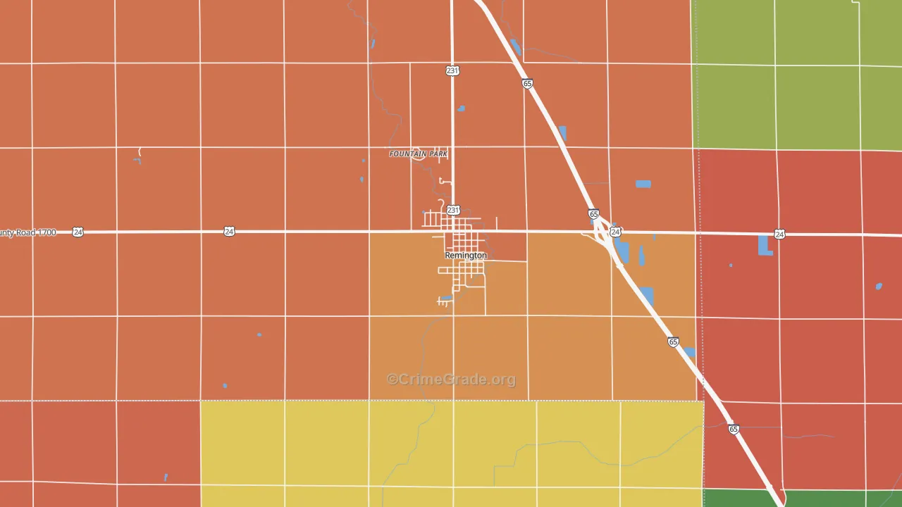 47977, IN Map of Drug-Related Crime Rates