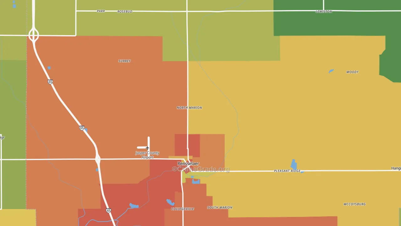 47978, IN Map of Drug-Related Crime Rates