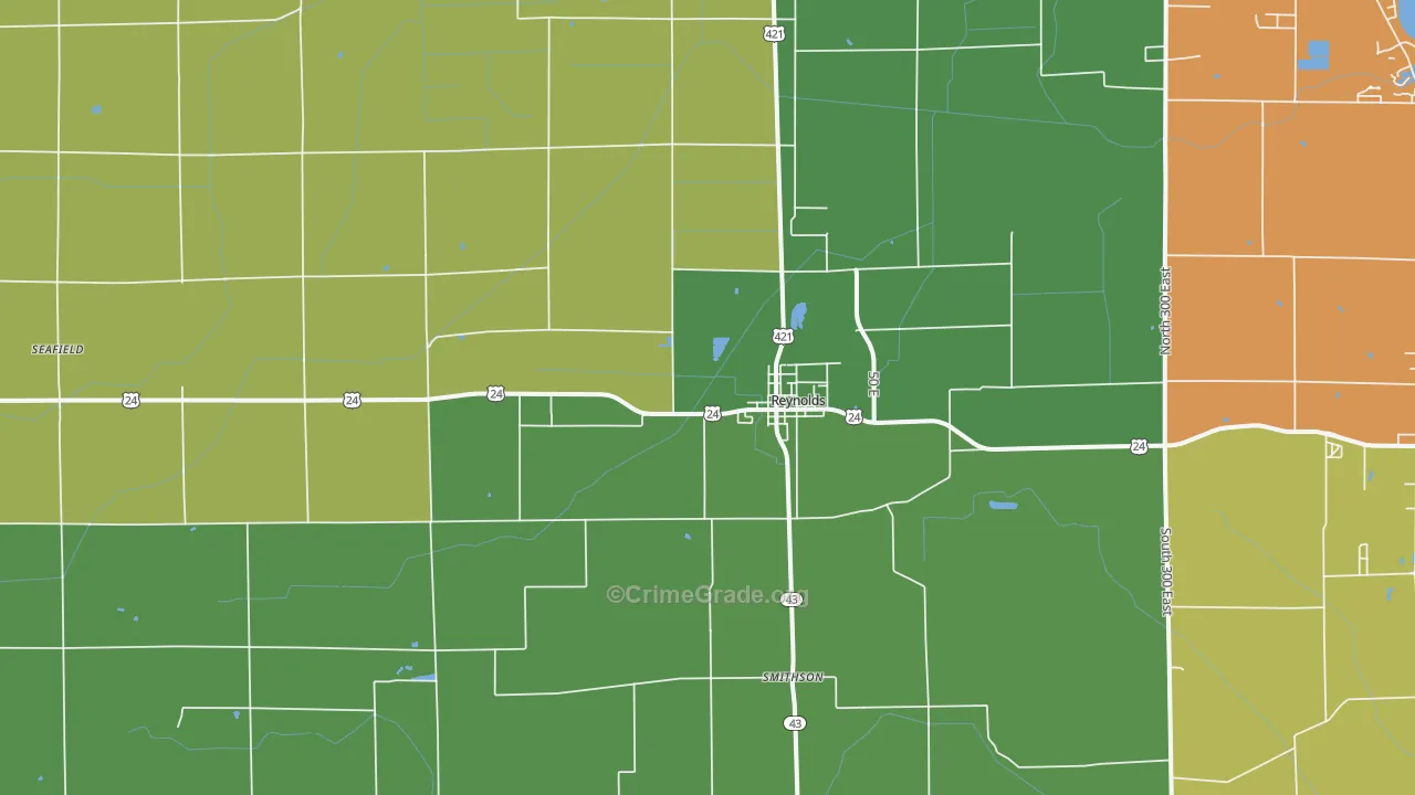 47980, IN Map of Drug-Related Crime Rates