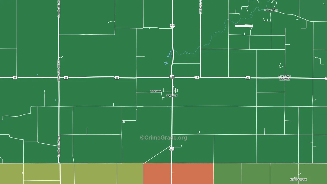 47981, IN Map of Drug-Related Crime Rates