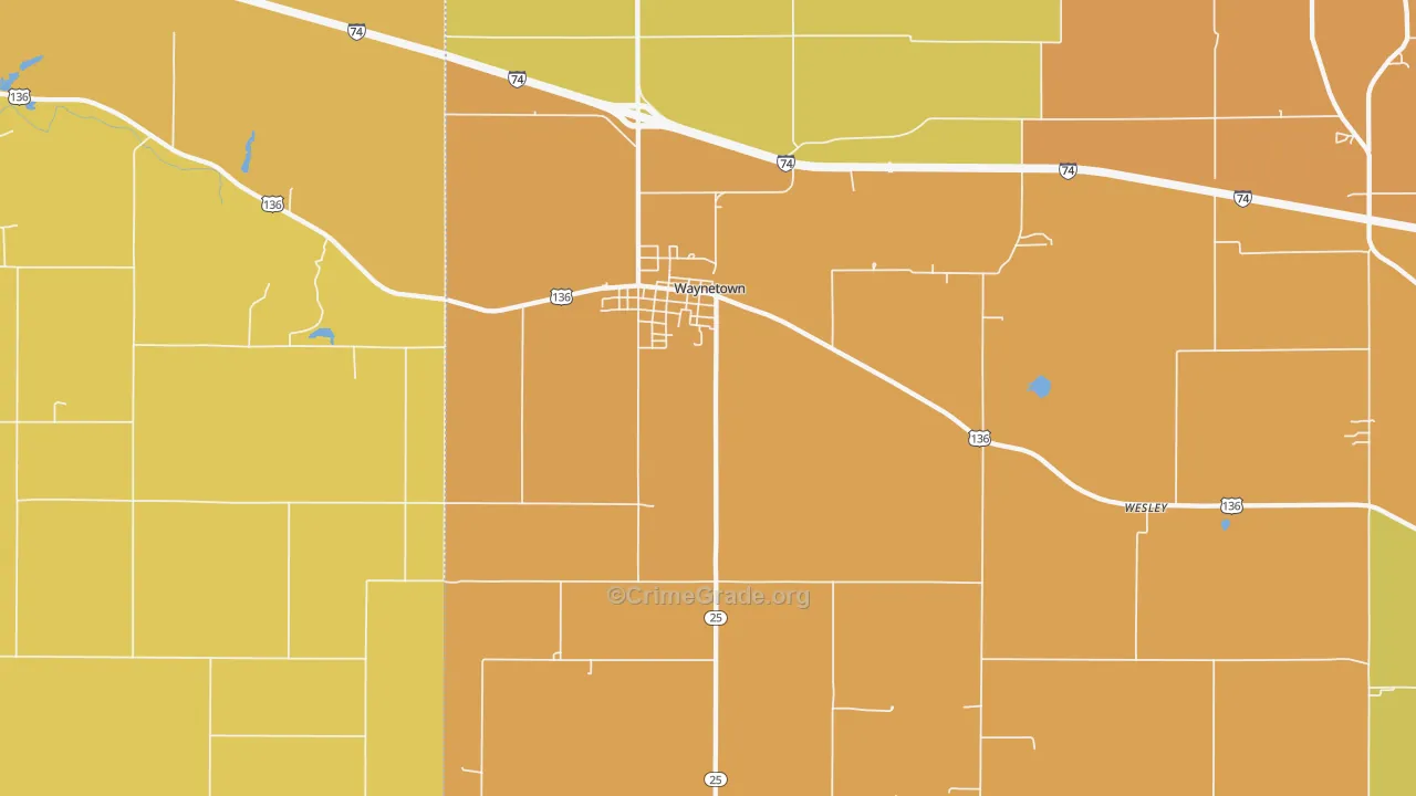 47990, IN Map of Drug-Related Crime Rates