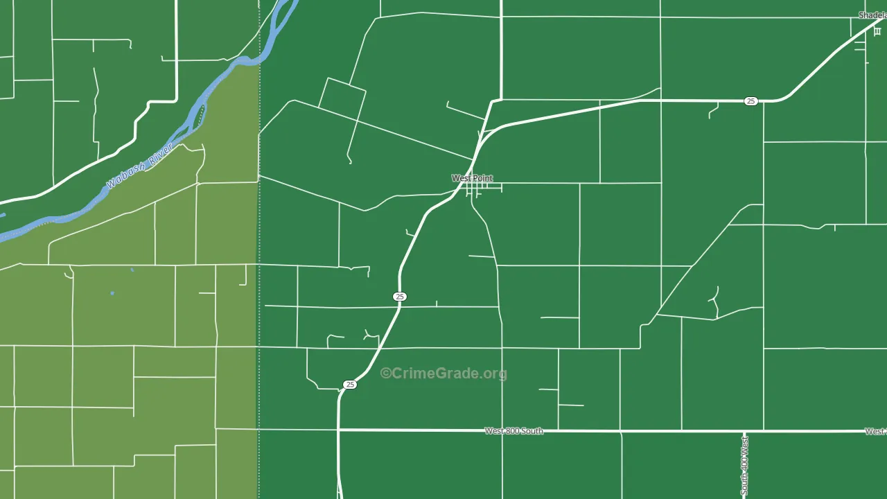 47992, IN Map of Drug-Related Crime Rates