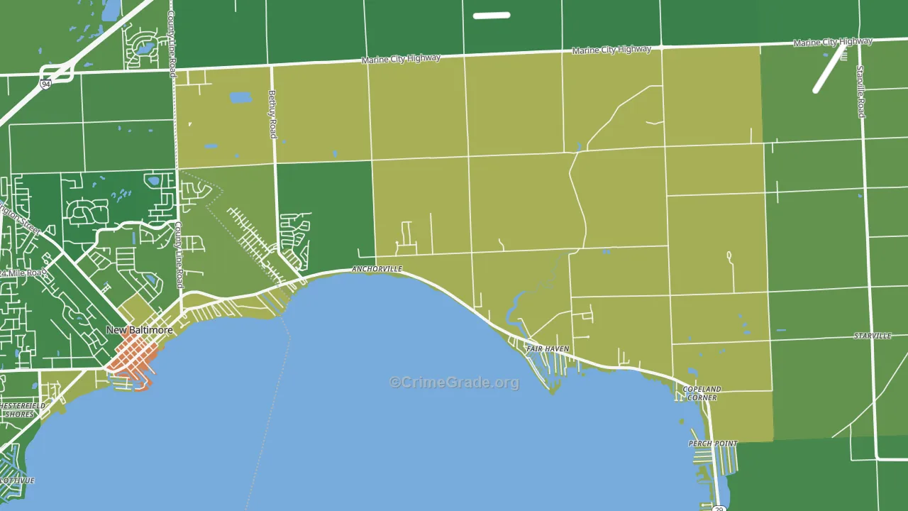48023, MI Map of Drug-Related Crime Rates