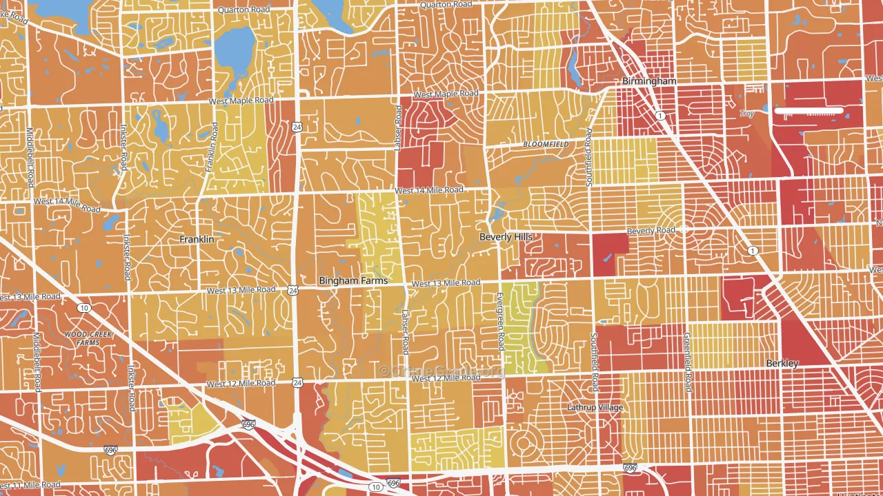 48025, MI Map of Drug-Related Crime Rates