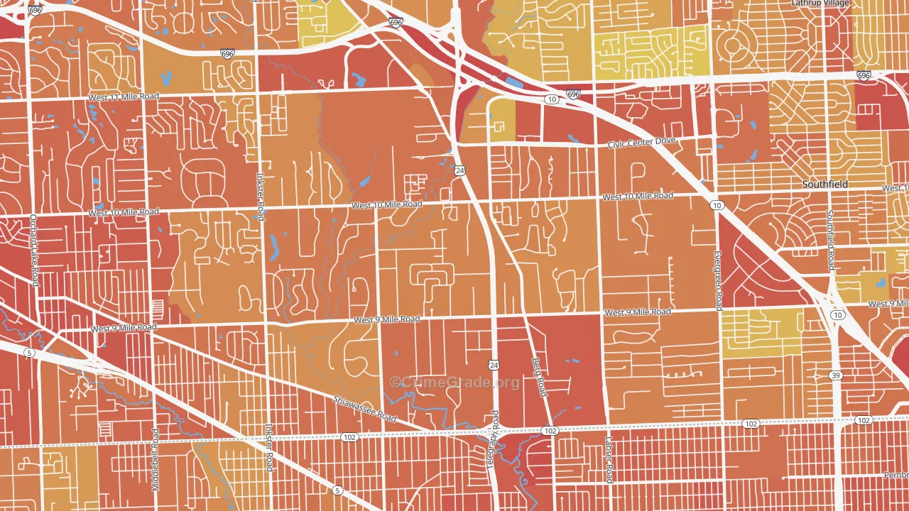 48033, MI Map of Drug-Related Crime Rates