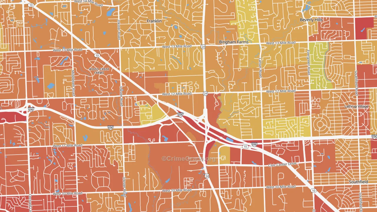 48034, MI Map of Drug-Related Crime Rates
