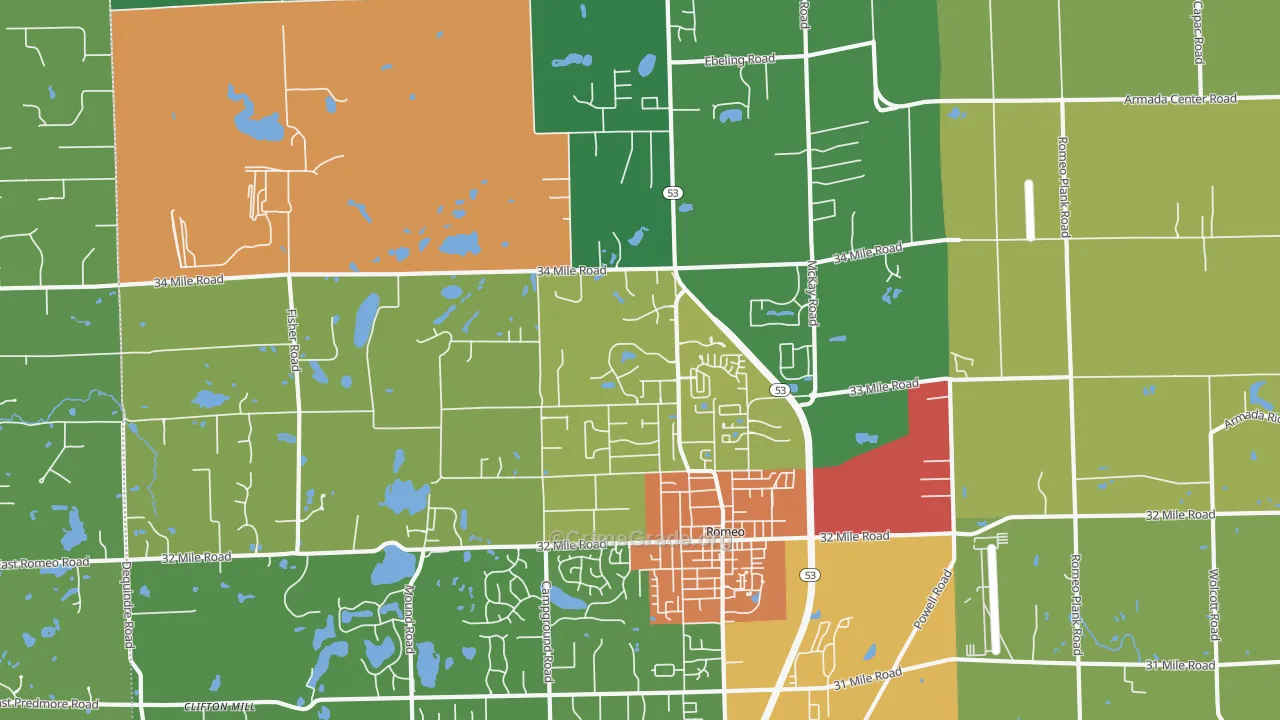 48065, MI Map of Drug-Related Crime Rates