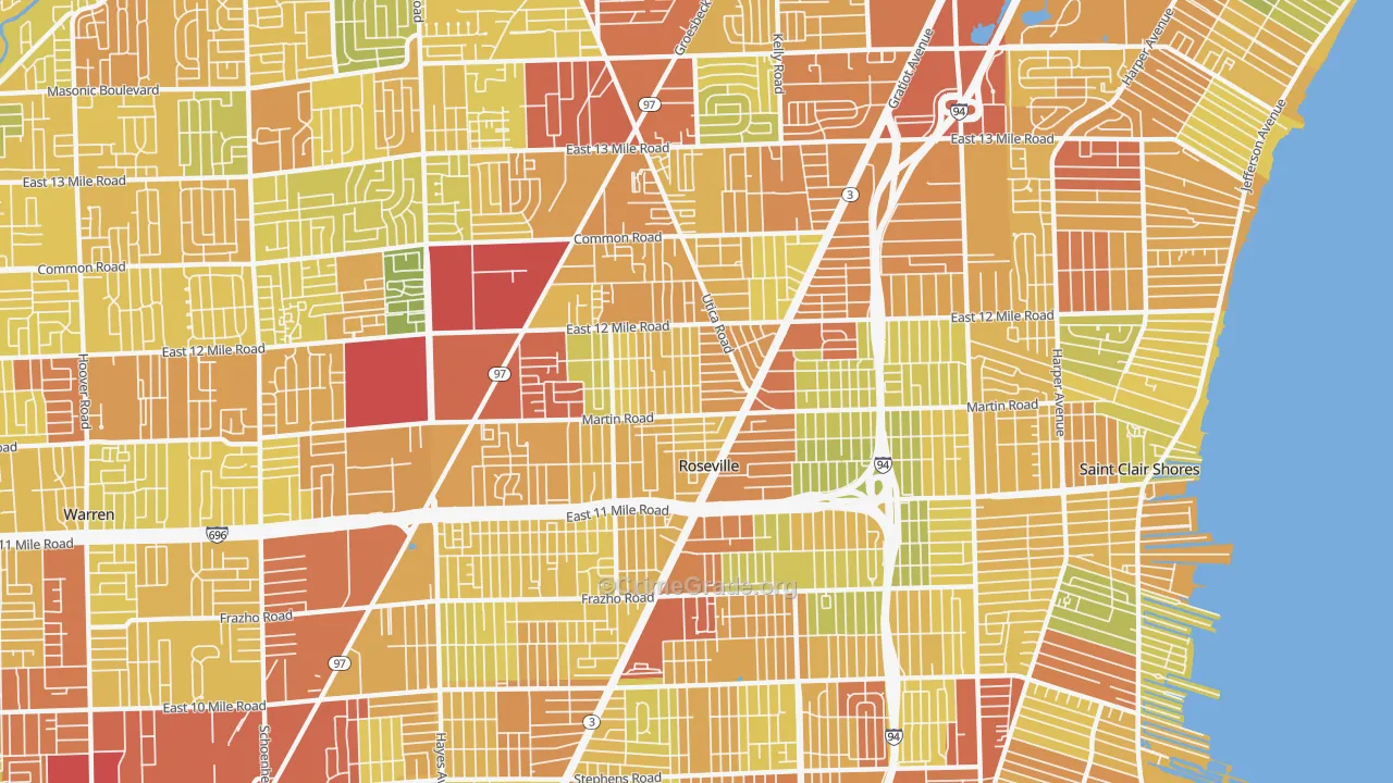 48066, MI Map of Drug-Related Crime Rates