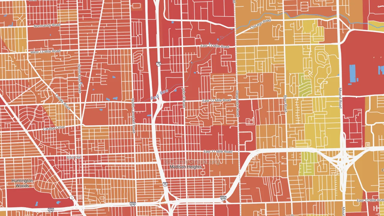 48071, MI Map of Drug-Related Crime Rates