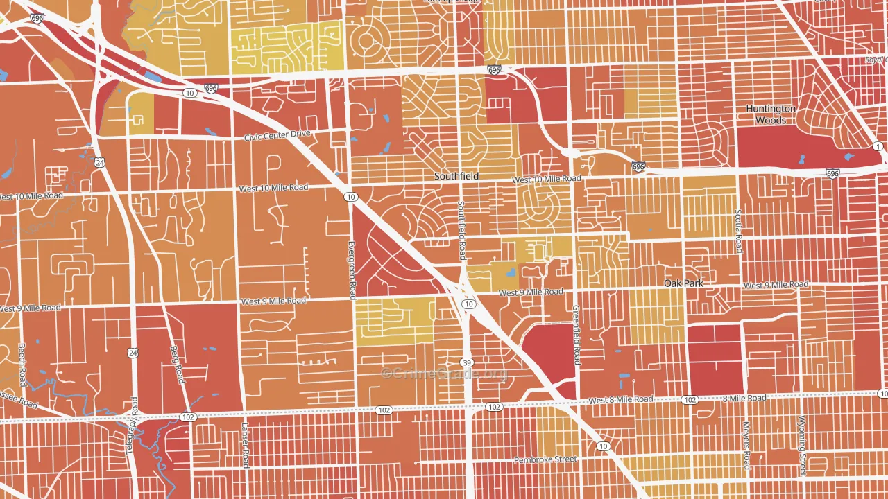 48075, MI Map of Drug-Related Crime Rates