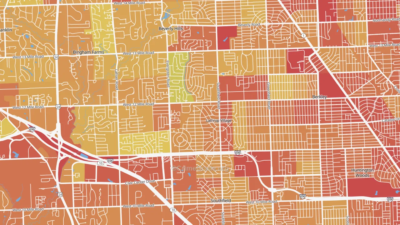 48076, MI Map of Drug-Related Crime Rates